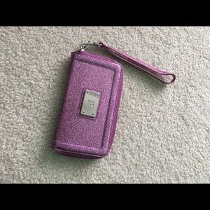 purple wallet/clutch